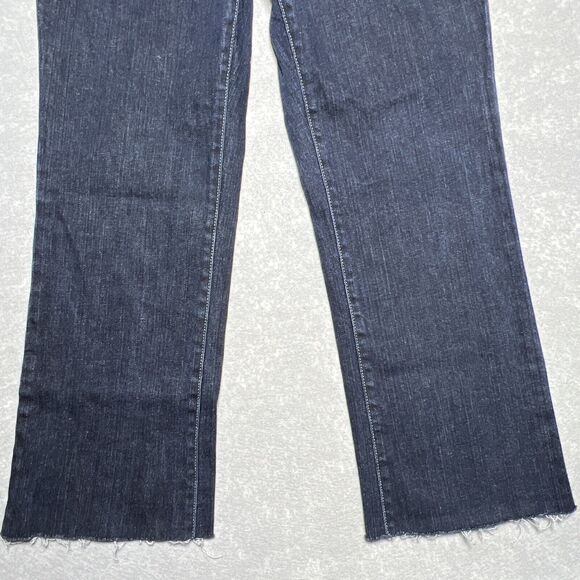 Michael Kors Blue Washed Flared Ankle Denim Jeans Raw Hem Stretch Women’s SZ: 10 - Picture 5 of 14